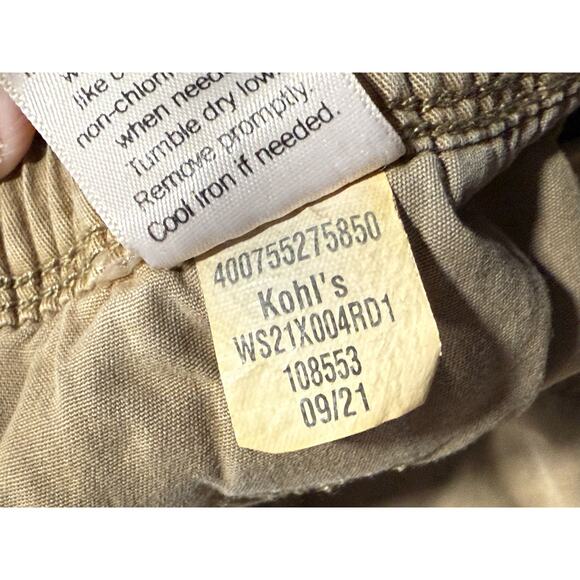 Sonoma Pull On Pants Drawstring Stretch Crop Womens 6 Tan Pleated Utility Jogger - Picture 7 of 9
